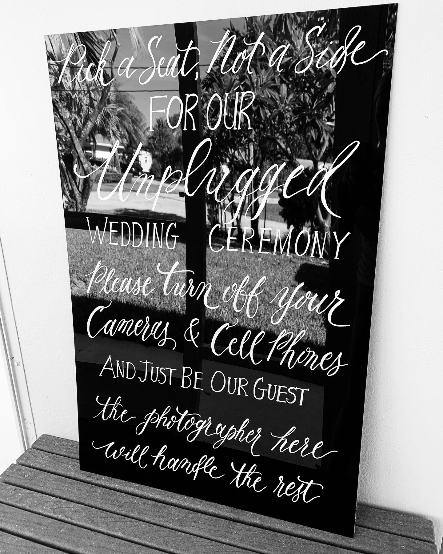 sign with calligraphy