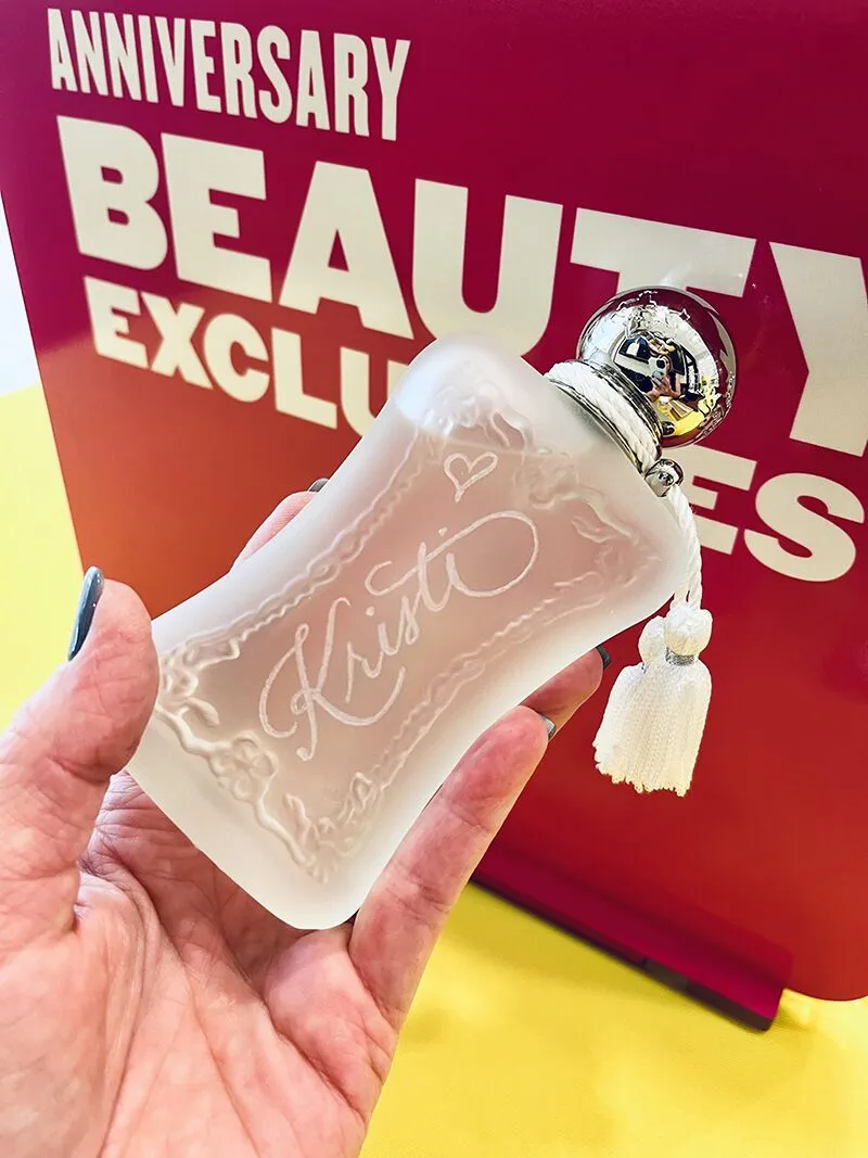 Calligraphy Chik 1 Live bottle engraving at Nordstrom Beauty Bash Palm Beach