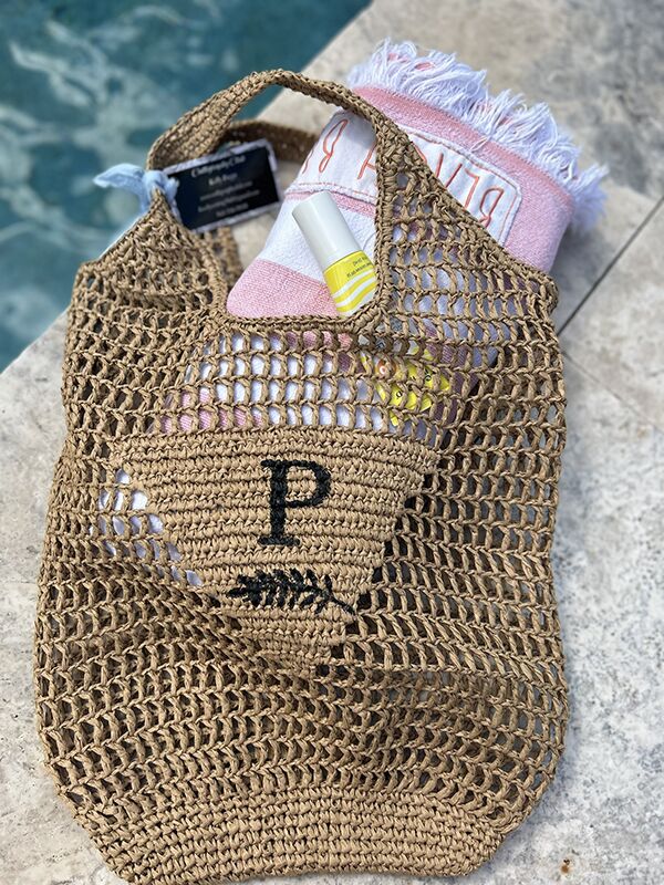hand painted raffia bag Personalized Graduation Gifts in Jupiter