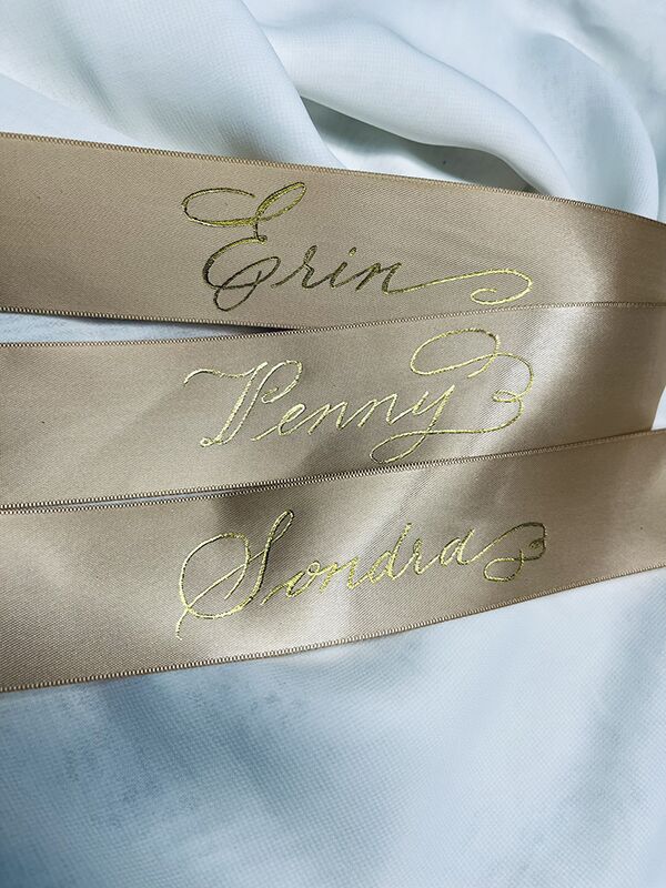 Hot foiling on silk ribbon